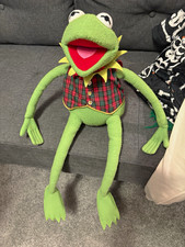 Eden Vintage 1990 Muppets Kermit the Frog Plush Large Plaid Vest Bow