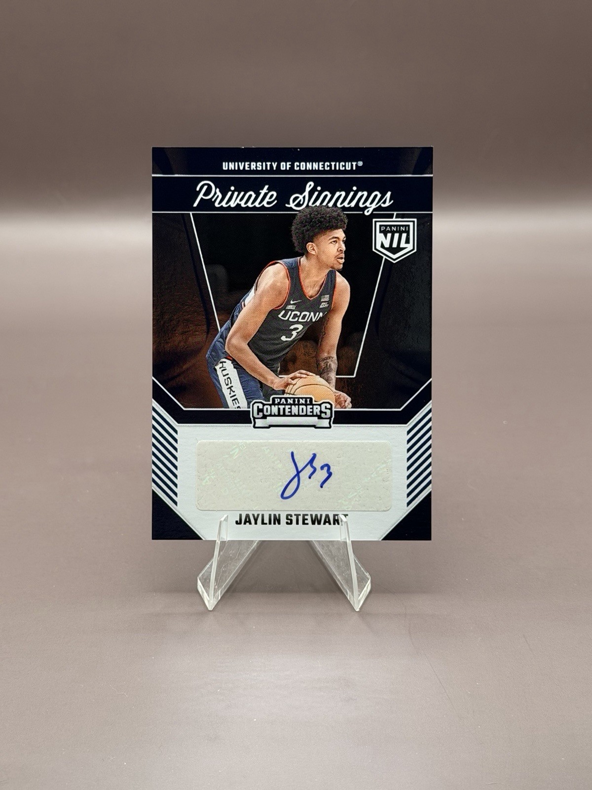 Jaylin Stewart 2024-25 Panini UConn NIL - Private Signings #JS Huskies