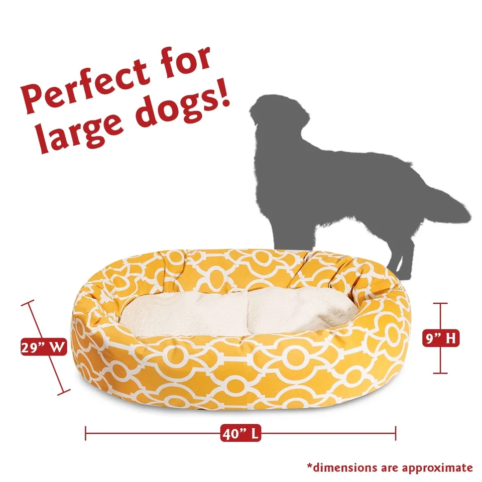 Cama para mascotas Sherpa Athens Bagel para perros, cama calmante lavable para perros, grande, cítrica Foto 3 de 4