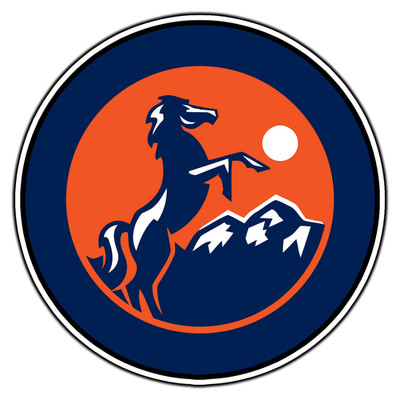 Denver Broncos Simple Logo #5 Football Sticker Waterproof Vinyl Decal DieCut Car