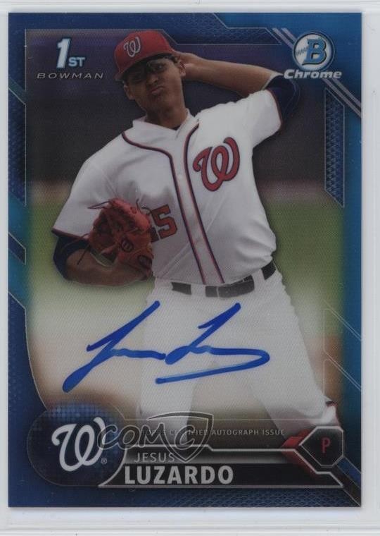 2016 Bowman Draft Chrome Pick Blue Refractor 150/150 Jesus Luzardo Auto e7b