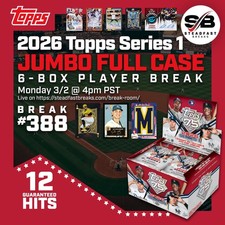 Chase Burns CIN 2026 Topps Series 1 JUMBO FULL CASE 6-Box Player Break #388