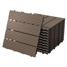 Carreaux terrasse dalles 30x30 cm 3 m² carrelage jardin aspect bois marron foncé