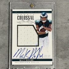 201 National Treasures Mack Hollins RPA /99 Eagles Rookie Patch Auto On Card. rookie card picture