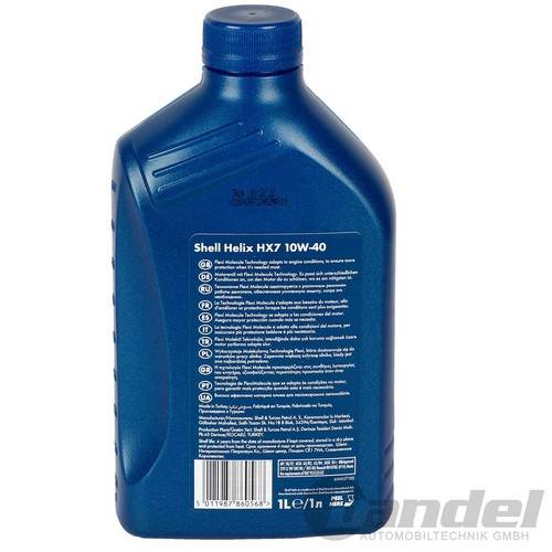 5x1 L SHELL HELIX HX7 10W40 ÖL passend für MB 229.3 VW 505.00 ACEA A3/B4 API SP - Afbeelding 4 van 5