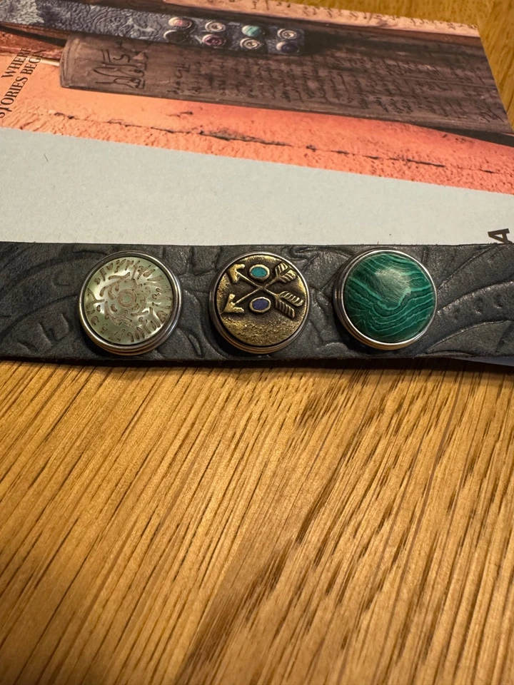 Noosa Amsterdam classic leather armband with 3 chunks - Bild 2 von 4