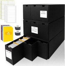 Trading Card Storage Box, Includes 9-600 CT Boxes  48 Card Dividers, 9000 T...