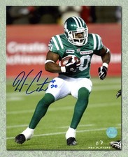 Wes Cates Saskatchewan Roughriders Autographed CFL Football 8x10 Photo