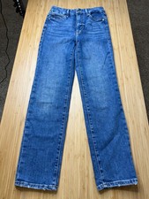 Good American Womens Jeans 4/27 Medium Wash Straight Leg Stretch