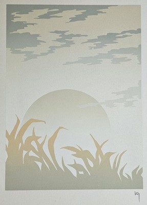 Signierte Schlüssellandschaft I minimalistischer Kunstdruck zeitgenössische kanadische Offset-Litho