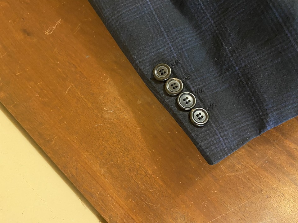 Suit Base 2025 HUGO BOSS The Base Navy Blue Plaid Sport Coat Suit Blazer 42R Wool ...