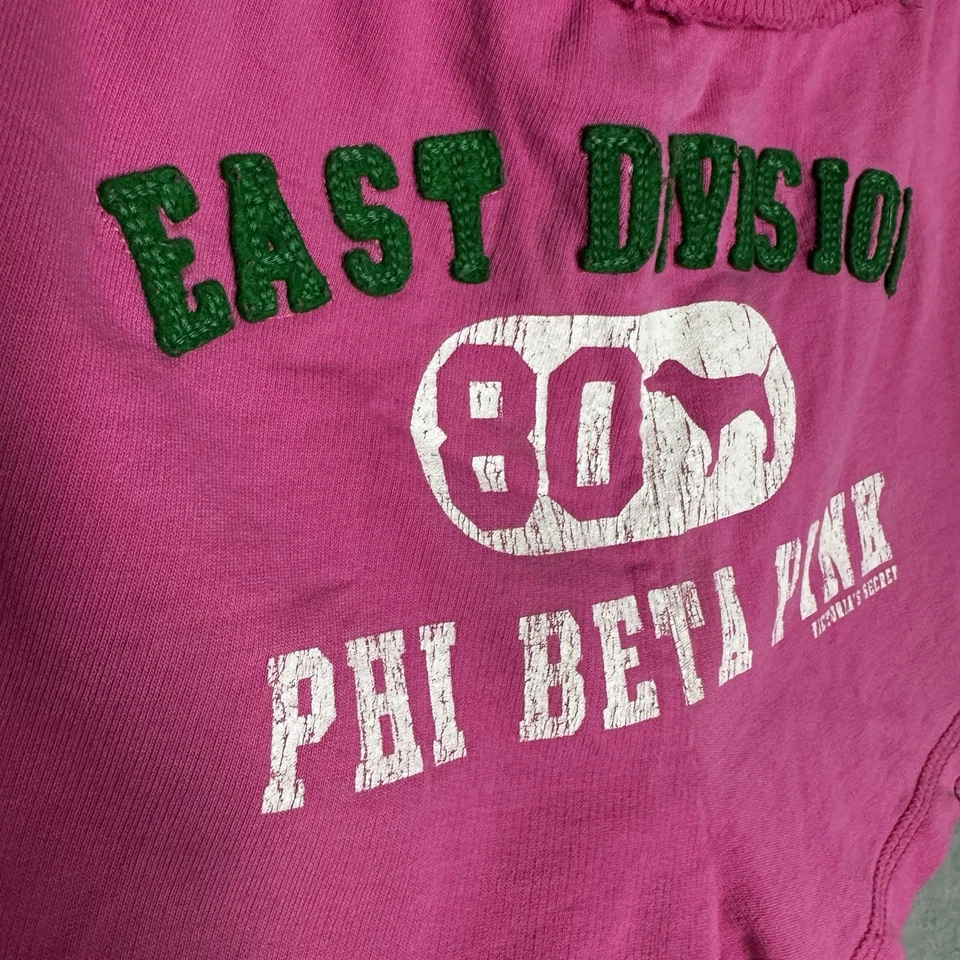 Y2K Vintage Victorias Secret Pink Spell Out Booty Shorts Size Large Phi Beta Dog - Image 2 of 4