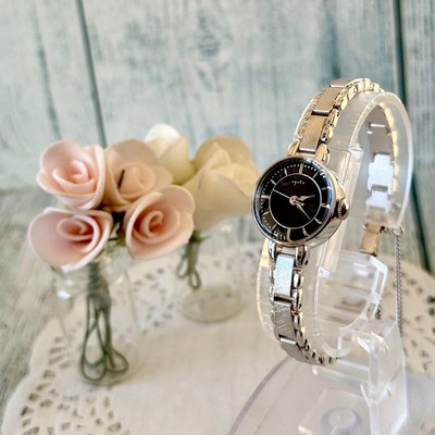 Agete Rare Antique Style Black Round Face Watch Working & Genuine