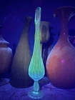GLOWY GLASS - Fenton Sapphire Colonial Blue Swung Vase Thumbprint Pedestal 12.5”