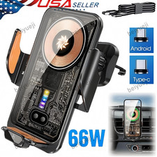 66W Fast Wireless Car Charger Automatic Clamping Mount Air Vent Phone Holder New