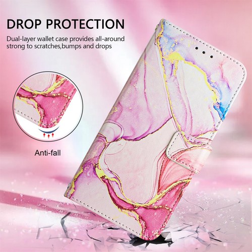Flip Leather Case For Google Pixel 9 Pro XL/7A/8A/9A Glossy Marble Wallet Cover - Picture 79 of 96