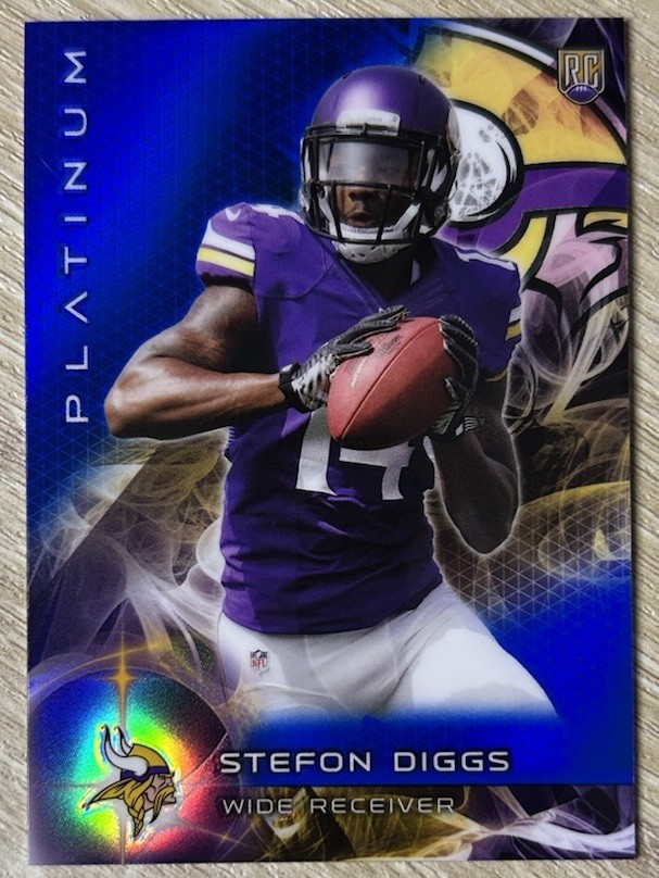 2015 Topps Platinum Stefon Diggs Rookie Sapphire Refractor #141