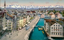 Postcard: Zürich. Limmatquai. Glänisch 29103 CONDITORS SCHURTE HOITORE