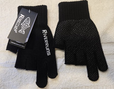 Fishing Gloves, Windproof, Waterproof, Fleece Lined, 3-Cut Fingers By Riverruns