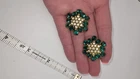 Signed HOLLYCRAFT Vtg Gold Tone Green Stone Clip-on Earrings Jewelry