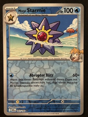 Pokemon Mistys Starmie 47/182 Ewige Rivalen Reverse Holo Uncommon DE NM-Mint