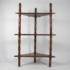 ANGOLIERA D'EPOCA DA PARETE MURO MENSOLINA MENSOLA AD ANGOLO IN LEGNO W563