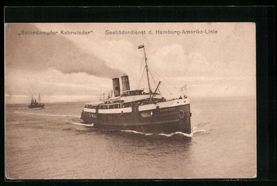 AK Passagierschiff D.S.S.D. Kehrwieder auf ruhiger See unter Dampf, Hamburg-Ame 