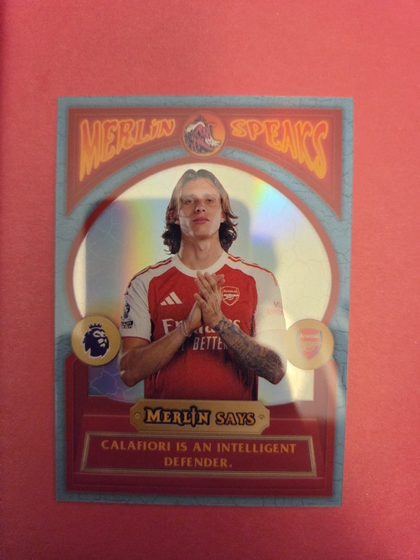 RICCARDO CALAFIORI 2025-26 TOPPS MERLIN CHROME SPEAKS #MS-1 ARSENAL Q4060