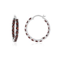 Cavill Ohrringe Silber Mosambik Granat 5,13Ct Oval Damen Schmuck