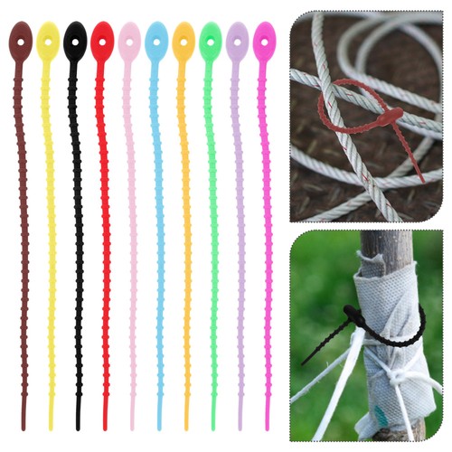 10 Pcs Silicone Tie Wire Bundling Straps Reusable Ties Cord Management - 第 9/12 張圖片