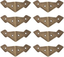 A29 Set of 8 Brass 90 Degree Spade Trunk Corners, Antique Brass Finish, Edge ...