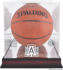Arizona Wildcats Antique Finish Basketball Display Case w/Mirror Back