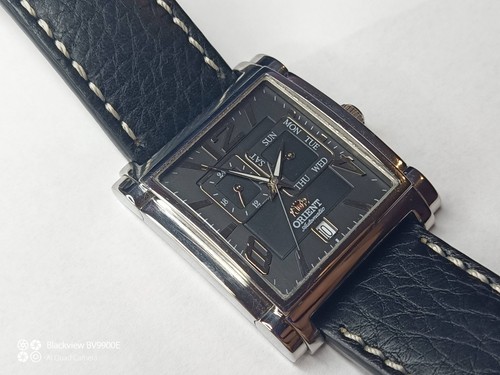 Orient Tank 21 Jewel Automatic Stainless Steel Men's Watch Dark dial. ETAC-С0 СS - Picture 3 of 15