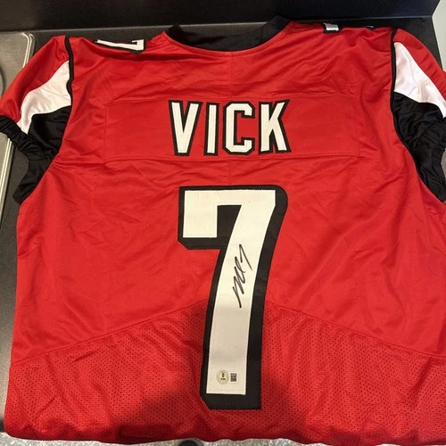 Michael Vick Signed Atlanta Falcons Jersey 7 Red NFL Memorabilia Beckett COA