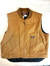 Big Smith Men's Quilted Lined Canvas Workwear Vest Brown 2XL