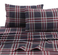 Tribeca Living Heritage Plaid 5 oz Flannel Printed Extra Deep Pocket Sheet Se...