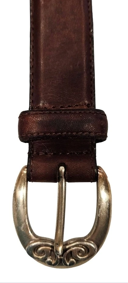 Cinturón FOSSIL Firmado De Colección Años 90 Talla Mediana Geniune Marrón Cuero Trenzas   Foto 2 de 4