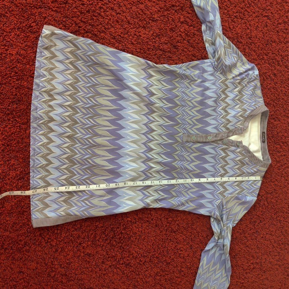 J. McLaughlin Blue Patterned Top - image 3