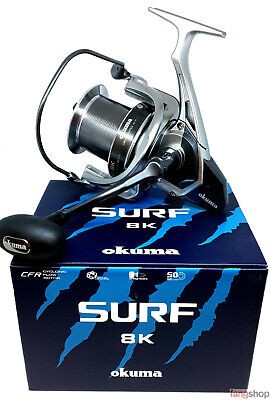 Okuma SURF 8K Spezial Brandung Karpfen Wallerrolle Weitwurfspule Angelrolle