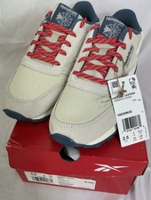 Reebok Kids Size 2.5 NEW Blue, Red, Beige Classic Low Top Running Shoes
