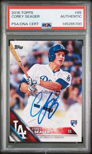 2016 Topps #85 Corey Seager Rookie Auto PSA Authentic