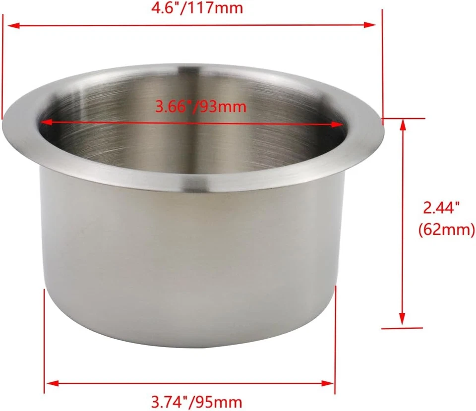 2 сменных подстаканника из нержавеющей стали с ручками для откидывания - Изображение 2 из 4