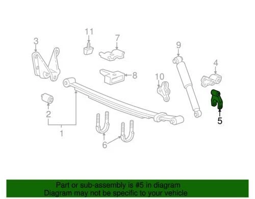 Grillete de montaje de resorte genuino Ford E-150 Club Wagon 1987-2008 E6TZ-5776-B Foto 3 de 3