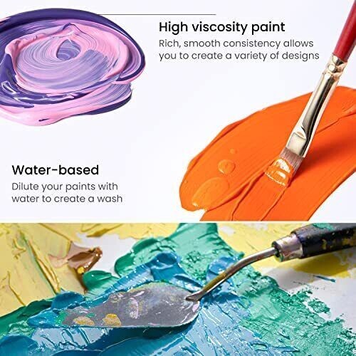 Arteza Acrylic Paint A719 Pearl Electric Blue 33.8 fl oz 1000 ml Jar - Picture 3 of 4