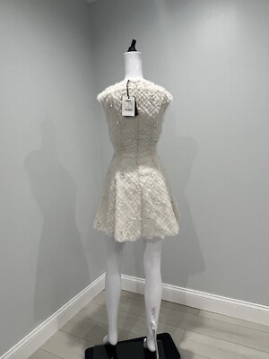 aje mirage organza mini dress $695 AJE Mirage Cutout Beaded Organza Dress - Ivory size 6