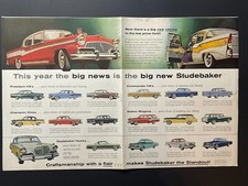 Original 1956 Studebaker Full Line Cars- 2 Page Print Advertisement 20.5 X 13.5