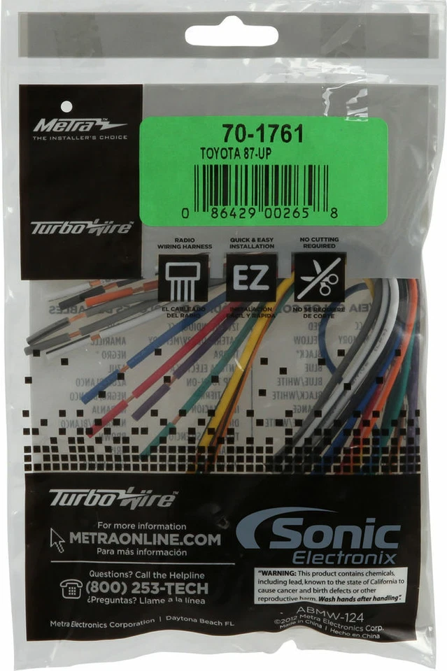 Arnés de cableado estéreo para automóvil Metra met-70-1761 para Toyota Scion 1986-2024 selecto Foto 4 de 4