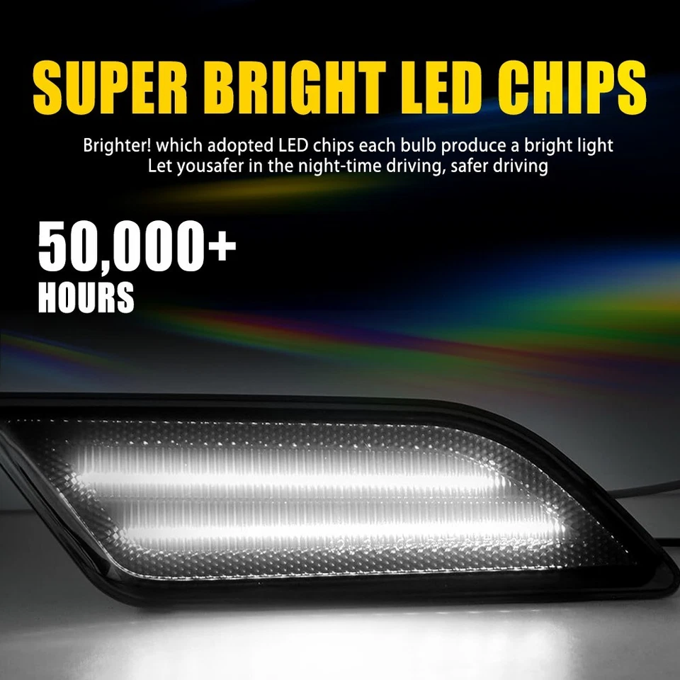 LED Bumper Side Marker Lights For 12-14 Mercedes Benz W204 C250 C350C-Class D - Image 4 of 4