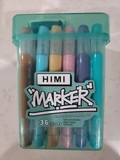 HIMI 24-color Water-based Markers, Dual Tips Permanent Art Markers for Kids,
