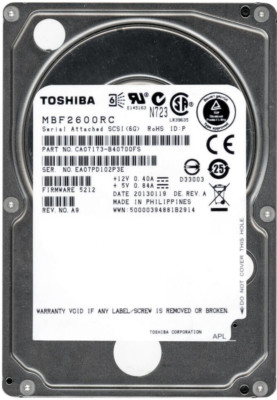 FESTPLATTE TOSHIBA MBF2600RC 600GB 10000U/min 16MB CACHE SAS-2 2.5'' Zoll